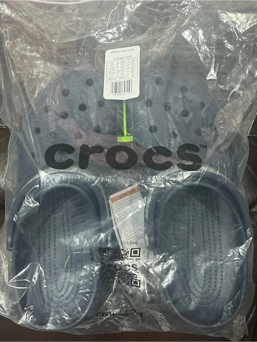CROCS Navy Blue Classic Clogs with Speckled Heel Strap